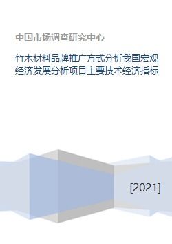 竹木材料品牌推广方式、宏观经济分析及关键技术经济指标